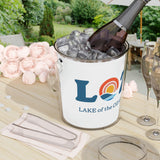 LOZ Lake of the Ozarks White Ice Bucket with Tongs