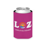 LOZ Lake of the Ozarks Dark Pink Can Cooler