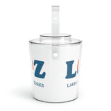 LOZ Lake of the Ozarks White Ice Bucket with Tongs