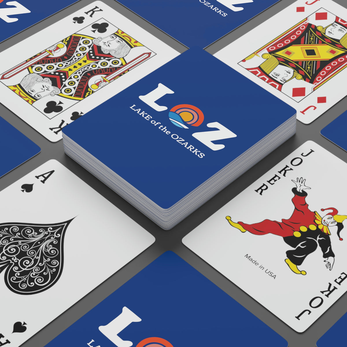 LOZ Lake of the Ozarks Dark Blue Custom Poker Cards – lozgear