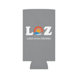 LOZ Lake of the Ozarks Light Grey Can Cooler