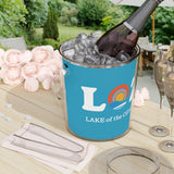 LOZ Lake of the Ozarks Turquoise Ice Bucket with Tongs