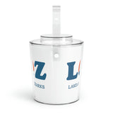 LOZ Lake of the Ozarks White Ice Bucket with Tongs