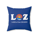 LOZ Lake of the Ozarks Dark Blue Spun Polyester Square Pillow
