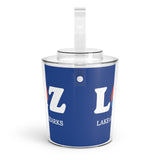 LOZ Lake of the Ozarks Dark Blue Ice Bucket with Tongs