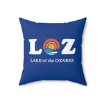 LOZ Lake of the Ozarks Dark Blue Spun Polyester Square Pillow