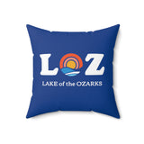 LOZ Lake of the Ozarks Dark Blue Spun Polyester Square Pillow