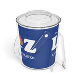 LOZ Lake of the Ozarks Dark Blue Ice Bucket with Tongs