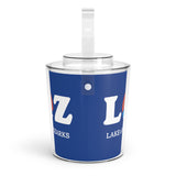LOZ Lake of the Ozarks Dark Blue Ice Bucket with Tongs