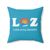 LOZ Lake of the Ozarks Turquoise Spun Polyester Square Pillow