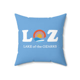LOZ Lake of the Ozarks Light Blue Spun Polyester Square Pillow
