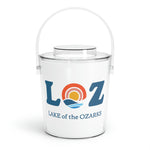LOZ Lake of the Ozarks White Ice Bucket with Tongs