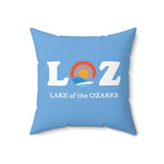 LOZ Lake of the Ozarks Light Blue Spun Polyester Square Pillow
