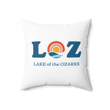 LOZ Lake of the Ozarks White Spun Polyester Square Pillow