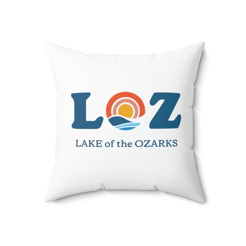 LOZ Lake of the Ozarks White Spun Polyester Square Pillow