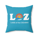 LOZ Lake of the Ozarks Turquoise Spun Polyester Square Pillow