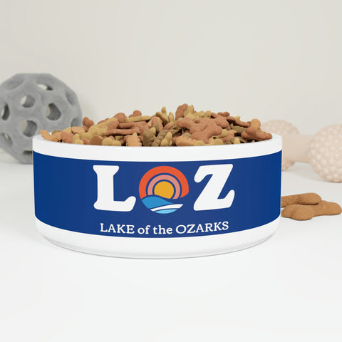 LOZ Lake of the Ozarks Dark Blue Pet Bowl