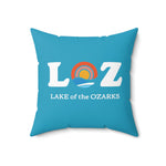LOZ Lake of the Ozarks Turquoise Spun Polyester Square Pillow