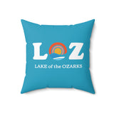 LOZ Lake of the Ozarks Turquoise Spun Polyester Square Pillow