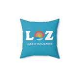 LOZ Lake of the Ozarks Turquoise Spun Polyester Square Pillow