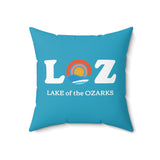 LOZ Lake of the Ozarks Turquoise Spun Polyester Square Pillow