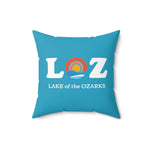 LOZ Lake of the Ozarks Turquoise Spun Polyester Square Pillow