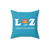 LOZ Lake of the Ozarks Turquoise Spun Polyester Square Pillow