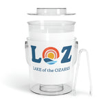 LOZ Lake of the Ozarks White Ice Bucket with Tongs