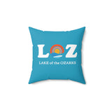 LOZ Lake of the Ozarks Turquoise Spun Polyester Square Pillow