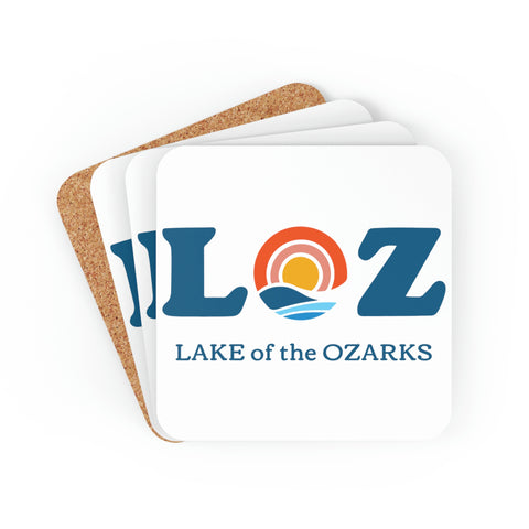 LOZ Lake of the Ozarks White Corkwood Coaster Set