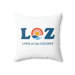 LOZ Lake of the Ozarks White Spun Polyester Square Pillow