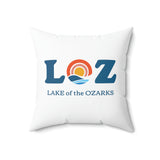 LOZ Lake of the Ozarks White Spun Polyester Square Pillow