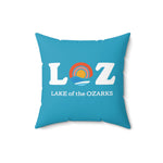 LOZ Lake of the Ozarks Turquoise Spun Polyester Square Pillow