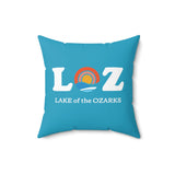 LOZ Lake of the Ozarks Turquoise Spun Polyester Square Pillow